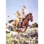 Cowboy and Cowgirl Horse Poster